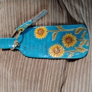 Grasslands Road Turquoise and Yellow Sunflower Ceramic Art